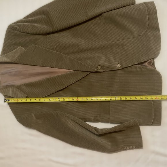 HOLBROOK Vintage MENS BLAZER 48L Corduroy 2 BUTTON SPORT COAT Lined BEIGE 0917AT - Picture 10 of 12